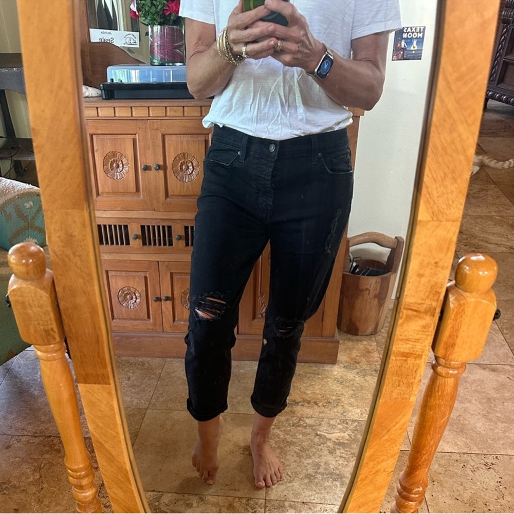 7 For All Mankind Black Boyfriend Jeans